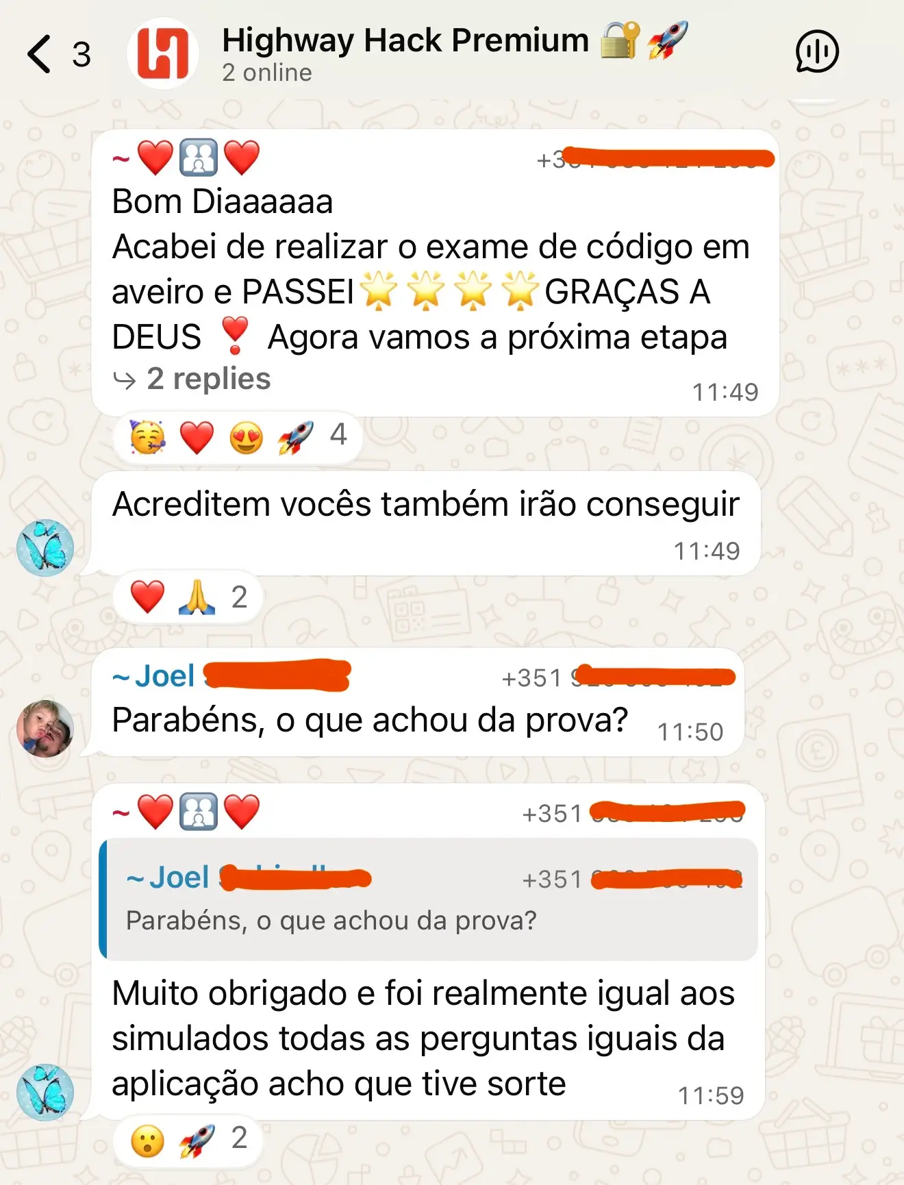 Mensagens do grupo privado Highway Hack Premium no WhatsApp
